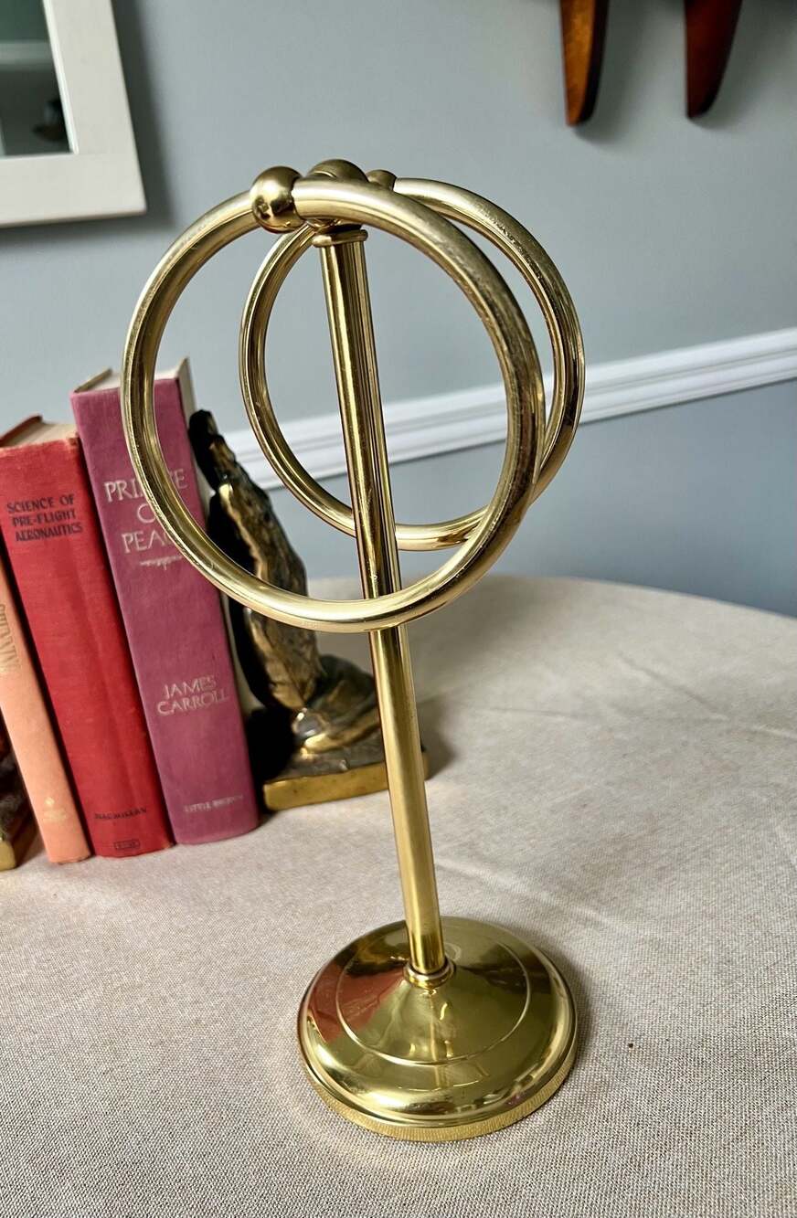 Bed Bath & Beyond Solid Brass Double Ring Fingertip Towel Holder